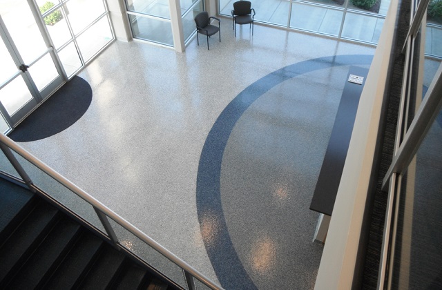 stontec erf flooring in corporate lobby of office building